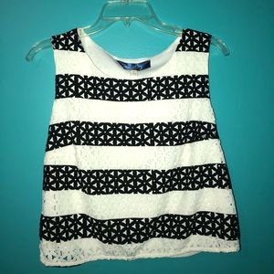 Francesca’s Blue Rain: Black/White Tank Top